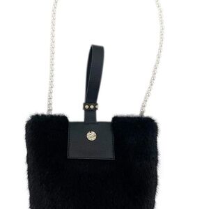 Petite Maiden kids black furr bag